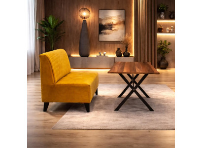 Tisch 2 Sitzer Sofa Esszimmer Stil modern Farbe braun neu quadratisch