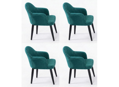 4x Stühle Stil modern Farbe blau neu kompakt vielseitig weich bequem