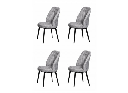 4x Stühle Stil modern Farbe grau weich bequem komfortabel neu vielseitig