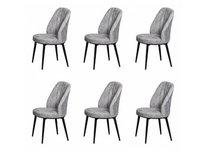 6x Stühle Stil modern Farbe grau weich bequem komfortabel neu vielseitig