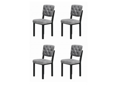 4x Stühle Stil modern Farbe grau neu weich bequem Stoff vielseitig