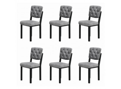 6x Stühle Stil modern Farbe grau neu weich bequem Stoff vielseitig