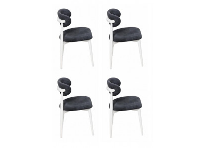 4x Stühle Stil modern Farbe schwarz weiß neu weich bequem Esszimmer