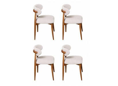 4x Stühle Stil modern Farbe beige braun weich bequem neu Esszimmer