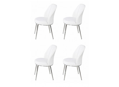 4x Stühle Stil modern Farbe Weiß Esszimmer neu weich bequem vielseitig