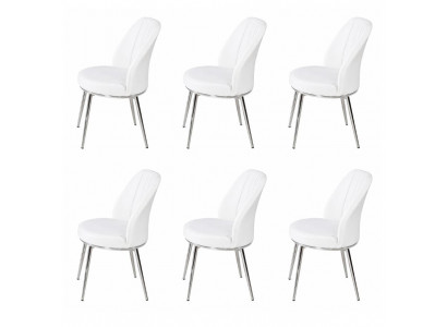6x Stühle Stil modern Farbe Weiß Esszimmer neu vielseitig weich bequem