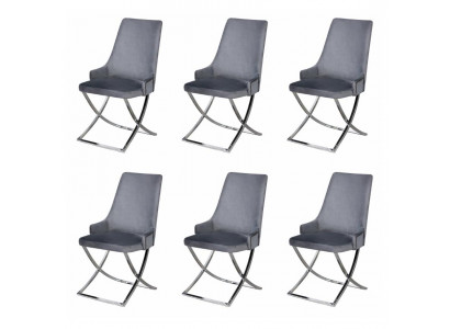 6x Stühle Stil modern Farbe silber neu Esstisch bequem vielseitig