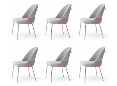 6x Stühle Stil modern Farbe grau weich bequem neu Esszimmer Stoff