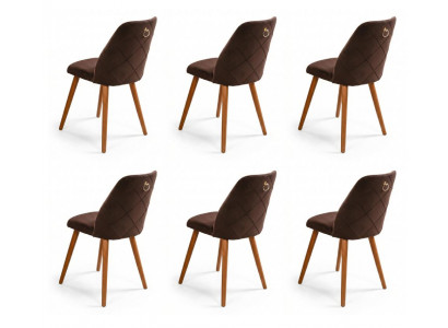 6x Stühle Stil modern Farbe braun bequem neu Esszimmer komfortabel