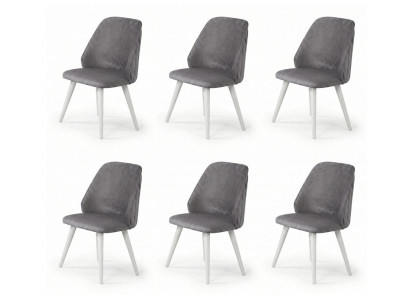 6x Stühle Stil modern Farbe grau bequem neu Esszimmer komfortabel weich