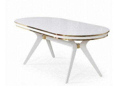 Tisch Stil modern Farbe weiß bequem neu Esszimmer komfortabel oval