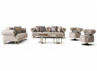 Wohnzimmer Sofagarnitur 3+3+1+1 Sitzer Design Couchtisch Set 7tlg