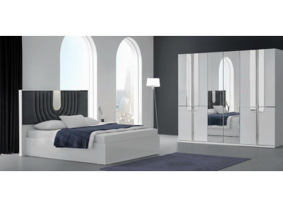 2-tlg. Schlafzimmer-Set mit Bett & Kleiderschrank