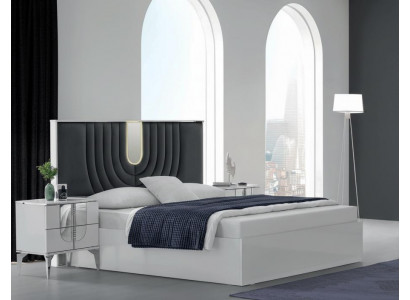 3-tlg. Schlafzimmer-Set mit Bett und 2 Nachttischen