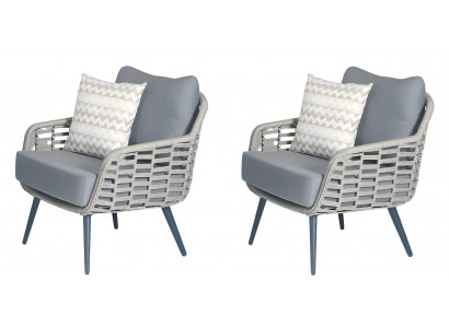 2x Sessel Modern Sessel Terrassenmöbel Terrasse Sessel Modern Stil