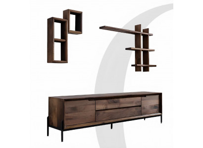 TV Board Stil modern Farbe braun neu bequem geräumig Wohnzimmer Holz