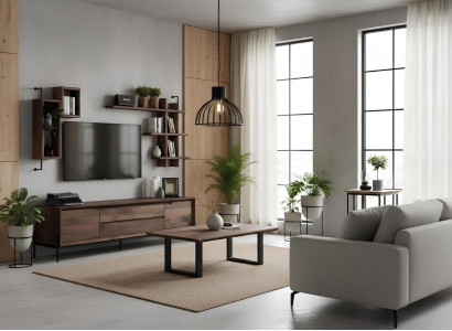 TV Board Beistelltisch Wohnzimmer Stil modern Farbe braun neu rechteckig