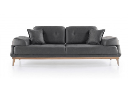 3 Sitzer Sofa Stil modern Farbe grau neu weich bequem Wohnzimmer geräumig