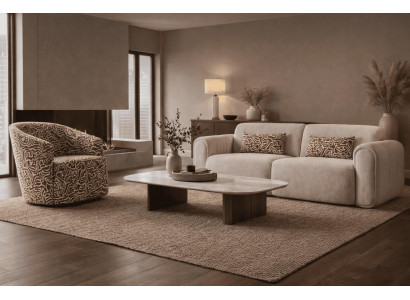 3 Sitzer Sofa Sessel Wohnzimmer Stil modern Farbe beige neu weich bequem