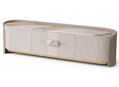 Beiger Fernsehschrank TV-Möbel Moderner TV-Tisch Wohnzimmermöbel