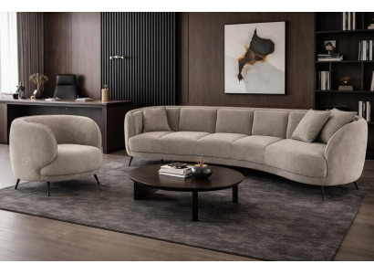 3 Sitzer Sofa Sessel Wohnzimmer Stil modern Farbe grau bequem praktisch