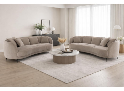 2x 3 Sitzer Sofa Stil modern Farbe grau neu bequem praktisch Wohnzimmer