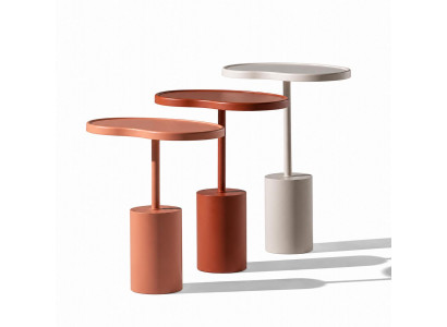 3x Beistelltisch Stil modern Farben braun rosa weiß neu praktisch