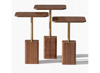 3x Beistelltisch Stil modern Farbe braun bequem praktisch quadratisch neu