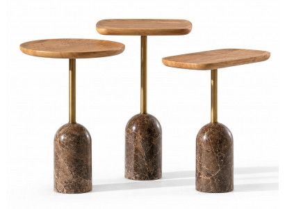 3x Beistelltisch Stil modern Farbe braun praktisch Wohnzimmer neu