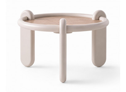 2x Beistelltisch Stil modern Farbe weiß Wohnzimmer praktisch neu Rund
