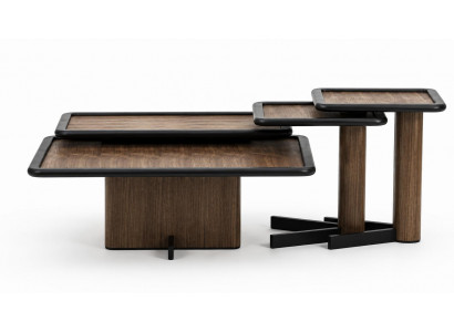 4x Beistelltisch Stil modern Farbe braun neu praktisch Wohnzimmer