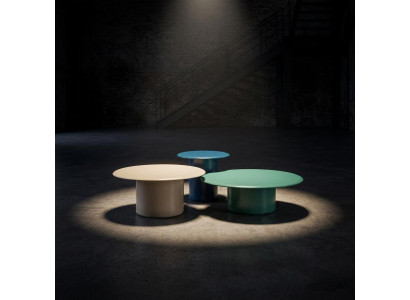 3x Beistelltisch Stil modern Farbe weiß grün blau neu Wohnzimmer rund