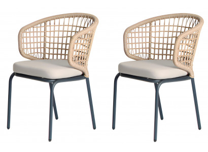 2x Gartensessel Modern Premium Outdoor Sessel Terrassenmöbel