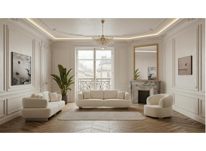 3 Sitzer Sofa Sessel Wohnzimmer Modern Stoffbezug Neu Mittlerer Härte