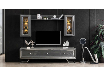 Unterblock Oberes regal 2x Minischränke Stil modern Farbe silber neu