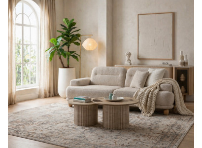 3Sitzer Sofa Stoff Modern Kissen Weiß Elegant Minimalistisch Kompakt