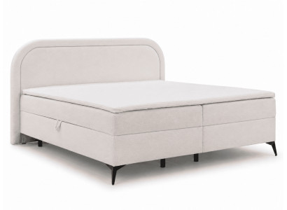 Beiges Doppelbett Boxspringbett 200х200 Weiches Bett  Schlafzimmermöbel