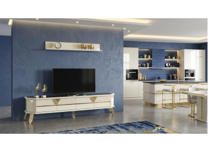 Unterschrank Sideboard Regal Wohnzimmer Stil modern Farbe beige neu praktisch