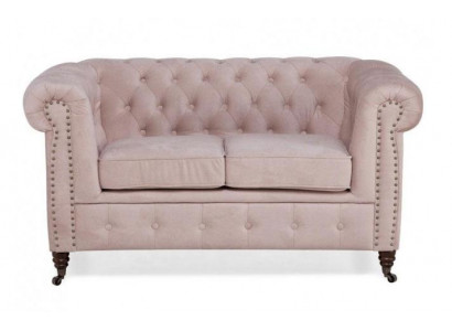 Beiges 2-Sitzer-Sofa mit Schlaffunktion moderne Wohnzimmermöbel Chesterfield