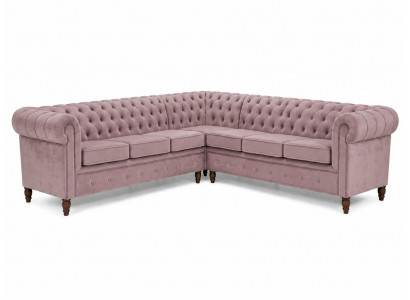 Luxuriöses Ecksofa großes rosa Sofa Chesterfield Sofas für das Wohnzimmer