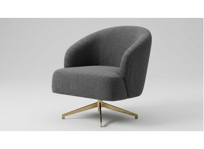 Sessel Textil Holz Modern Metall Wohnzimmer Einzelzimmer Grau Neu