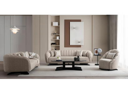 Elegantes Wohnzimmer Set Beige Modern Hochwertig Lounge Möbel Neu