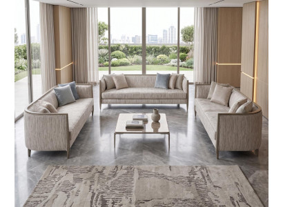 Premium Sofagarnitur modern hellbeige elegantes Design