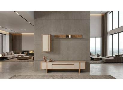 Wandregal Regal Wohnzimmer Stil modern Braun Beige