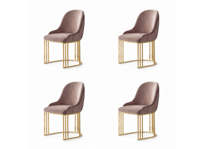4 moderne Stühle im eleganten Design für Esszimmer.