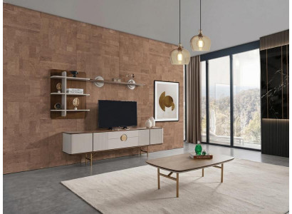 TV-Möbel Obere Ablage Regal Couchtisch beige braun modern