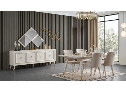 Tisch Konsole Spiegel Wohnzimmer Stil modern Farbe weiß neu rechteckig