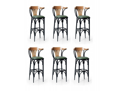 6x Barhocker Lang Praktisch Stilvoll Bequem Schwarz