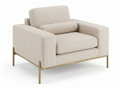 Beiger Sessel mit hohen Metallbeinen Weicher Sessel für das Wohnzimmer