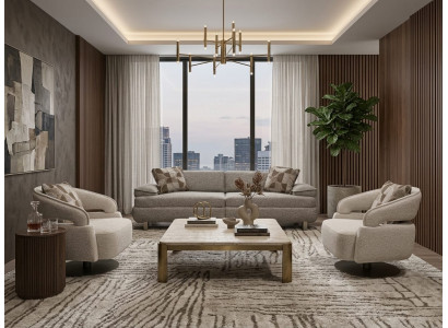 Sitzgarnitur Sofa und Sessel Polstermöbelgarnitur Modernes Interieur